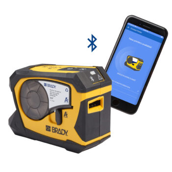 Brady M211 labelprinter via bluetooth verbonden met telefoon